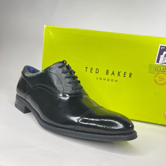 Fharen Black Leather Cap Toe Oxford 
